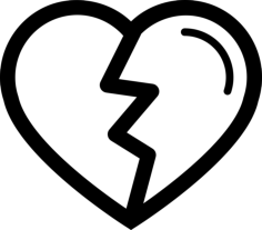 Heart Shape With Crack Variant Craft Design Svg File, Free Vectors File